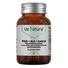 Resim VENATURA PQQ+ALA+CoQ10 Pirolokinolin Kinon, Alfa Lipoik Asit ve Koenzim Q10 30 Softgel 