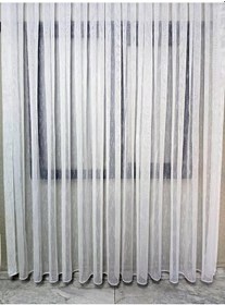 Resim Nokta Çizgi Desenli Şık Tül Perde Ekru 1 E 2,5 Pileli Et5003santuk 