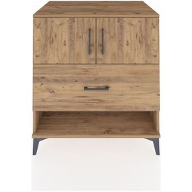 Resim Kronos Şifonyer 2 Raflı Tek Çekmeceli 2 Kapaklı 88x59x96 Çam-çam Atlas Çam 