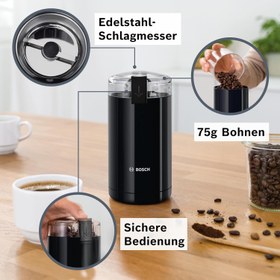 Resim Bosch TSM6A013B Kahve Öğütücü, Siyah [Enerji Sınıfı B] - Black / Single 