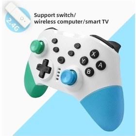 Resim Uyandırma İşlevine Sahip 2.4g Mavi Yeşil Anahtar Kablosuz Oyun Denetleyicisi Ns Gamepad, Titreşimli Tek Tıklamayla Uyandırma İşlevi, 