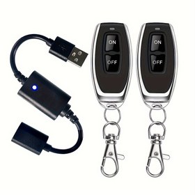Resim Akıllı Kablosuz Uzaktan Kumanda Anahtarı, USB Gücüyle Çalışır, Masaüstü Montajı, RF İletişim, Su Geçirmez Olmayan, Düğme Pil, LED Işıklar, Okuma Lambaları, Fanlar için - Bilgisayarlarla Uyumlu 