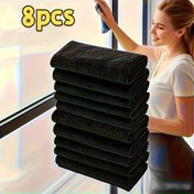 Resim 8 Adet Sihirli Cam Temizleme Bezi - Kalınlaştırılmış Kalıntısız Mikrofiber Bezler, Pencereler, Aynalar, Arabalar & Mutfak Banyo Çok Yüzey İçin İz Bırakmayan Silme Mendilleri, Pratik Tasarım Kalınlaştırılmış Polyester ve Ultra İnce Lif Çok Amaçlı Iz Yapmayan Islak Havlular, Yeniden Kullanılabilir ve Kalıntısız, Araç Güzelliği için Vazgeçilmez | Düz Dokulu Yüzey 