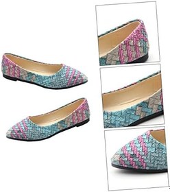 Resim GALPADA 1 Çift Düz Pompalar Ekose Düz Ayakkabı Düz Ayakkabı Kadın Kadın Ayakkabı Rahat Düz Topuk Ayakkabı Rahat Pompalar Bale Bale Kafes Kadın Nefes 