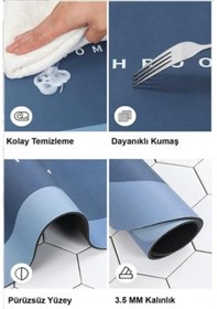 Resim Süper Su Emici Kaymaz Tabanlı Banyo Paspası 40x60 Cm Çok Renkli 