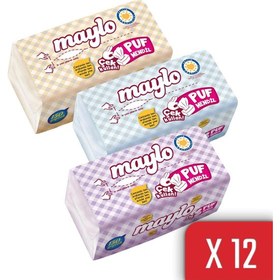 Resim Maylo Puf Mendil Kış Serisi 150 Yaprak 12'li Paket 