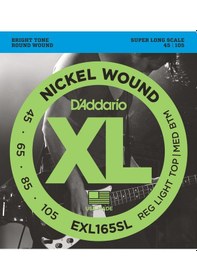 Resim D'addario Exl165sl Xl Nickel Serisi Bas Gitar Tel Seti Regular Light - 45-105 - Super Long Scale 
