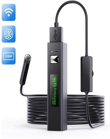 Resim Tokurtech 1200p Wifi Endoskop Kamera Su Geçirmez Muayene Yılan Mini Kamera 8leds Usb Borescope 