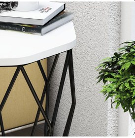 Resim Variant Sofya Metal Yan Sehpa - Beyaz 