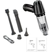 Resim Crackedice Yeni Kablosuz El Tipi Araba Mini Elektrikli Süpürgesi Siyah 