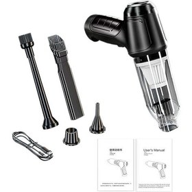 Resim Crackedice Yeni Kablosuz El Tipi Araba Mini Elektrikli Süpürgesi Siyah 