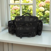 Resim Çok Fonksiyonlu Balıkçı Bel Çantası, Outdoor Spor Omuz Çantası ve Seyahat Ekipmanları İçin Fermuarlı Tackle Saklama Kılıfı 