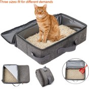 Resim 1 adet Taşınabilir Katlanabilir Su Geçirmez Kedi Tuvalet Kutusu, PEVA Astarlı, Kolay Temizlenir, Seyahat Dostu Kedi Tuvaleti Araba ve Dış Mekan Kullanımı İçin, Dayanıklı Oxford Malzeme, Dikdörtgen Evcil Hayvan Tuvaleti 
