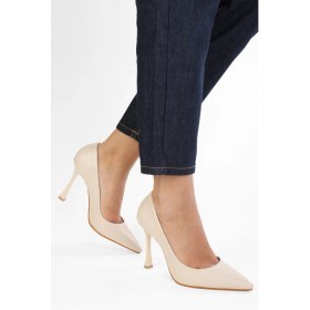 Resim Shoeberry Kadın Mags Bej Cilt Stiletto 