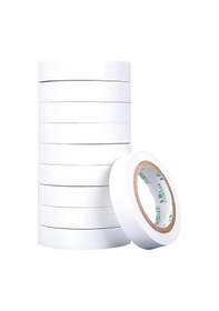 Resim 10 Adet 16mm Suya Dayanıklı Pvc İzolasyon Dara Elektrikçileri Elektrik Bandı Beyaz 