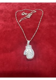 Resim Firuze Gümüş Boks Eldiveni Modeli Gümüş Kolye F16001325 