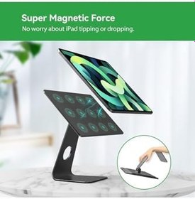 Resim Fogy İpad Air 13 İnç M2 2024 ile Uyumlu Ayarlanabilir Manyetik İpad Standı 360° Dönebilen Alüminyum Tutucu 
