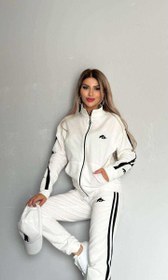 Resim MiMi Moda Kadın Eşofman Takımı Fermuarlı Spor Eşofman Takımı Nakışlı 2 Iplik Likr - Siyah / M 