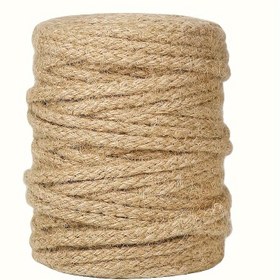 Resim 20.0 metre Premium Doğal Jüt İpi - El Sanatları, Hediye Paketleme, Bahçe ve Kedi Çizik Panosu Tamiri için Kalın Örgülü Kene İpi | İpi İpi | Dayanıklı Kene İpi 