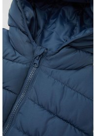 Resim DeFacto Erkek Bebek Su Geçirmez Kapüşonlu Fermuarlı Şişme Yelek A2221A525SPIN257 İndigo 