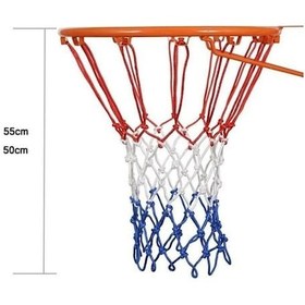 Resim Ankatek 2 Çift Açık Yuvarlak İp Basketbol Filesi, Renk: 3.0mm Polyester Beyaz Kırmızı Nn 