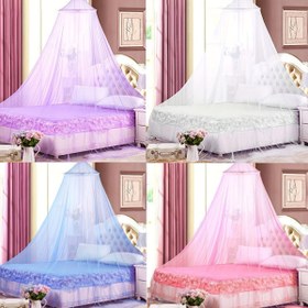 Resim Yuvarlak Üst Sivrisinek Ağı, Yaz Tavan Kılıfı, Kurulum Gerektirmez, Çift Yatak, Prenses Tarzı, Şifreleme, Katlanabilir, Taşınabilir, Seyahat Dostu, Polyester, Makine Yıkanabilir, Şeffaf Değil, Seyahat Çantası ile Tek Kişilik Yatak için 