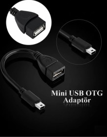 Resim Yeni 2026 Mini 5 Pin Erkek Usb 2.0 Tip A Dişi Jack Otg Kısa Kablo 2.0 A Dişi Otg Çevirici Kablo 