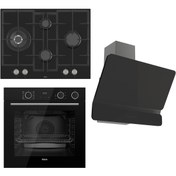 Resim Ferre Steamart&Fryart Serisi XE64CS - ED075 - D080 Siyah Ankastre Set 