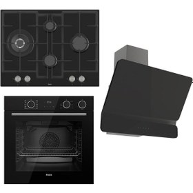 Resim Ferre Steamart&Fryart Serisi XE64CS - ED075 - D080 Siyah Ankastre Set 