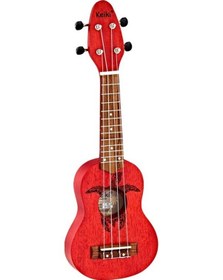 Resim Ortega Keiki Turtle Sopranino Ukulele Fire Red 