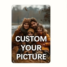 Resim Kişiselleştirilebilir Metal Tabela, 20.32x30.48 cm, Fotoğrafınızla - Dayanıklı ve Hava Koşullarına Dayanıklı Ev Dekorasyonu, Kolay Asma, Önceden Delinmiş Delikler, Güvenli Yuvarlak Köşeler - Aile Fotoğrafları ve Hediyeler İçin Mükemmel, İngilizce Yazılı Vintage Metal Tabela 