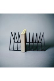 Resim dekorigo Üçgen 9 Gözlü Metal Dekoratif Masaüstü/ Plaklık/ Dergilik/ Kitaplık 28x18cm 