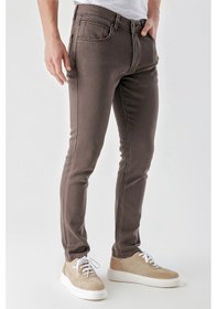 Resim Morven Erkek Kahve Mevsimlik Pamuk 5 Cep Slim Fit Jean Pantolon 25ms003008400 Kahve Kahve Kahverengi 