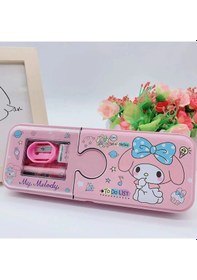 Resim Kawaii Sanrio My Melody Metal Kalem Kutusu Kırtasiye Seti Cinnamoroll Kuromi Kalemlik Hediye Seti Pembe 