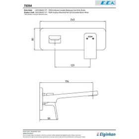 Resim Eca Tiera Ankastre Sıva Üstü Lavabo Bataryası Grubu 102167605-K 
