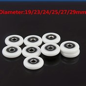 Resim 8 adet / lot Kayar Duş Kapısı Makaraları, Plastik ve Naylon Tekerlekler, 5mm Rulman Deliği, Banyo Kapıları için Üst ve Alt Koşucular, Banyo Aksesuarları 