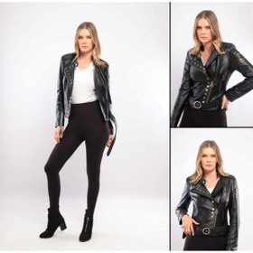 Resim MALVİNEYU (MALVİNEYU) İtalyan stil %100 orijinal kuzu derisi kadın mont 