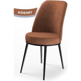 Resim Canisa Concept Dexa Serisi, Üst Kalite Mutfak Sandalyesi, Metal Siyah Iskeletli, 1 Adet Kiremit Sandalye Kiremit Sandalye 