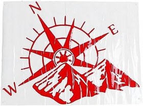 Resim Araba Pusula Desen Çıkartmaları Araba Arka Cam Etiket Dekoratif Güçlü Yapışma Solmaz Araba Dağ Pusula Desen Çıkartmaları Araba Için Evrensel (kırmızı) 