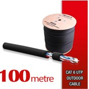 Resim Qport Yüksek Bakır Utp 23Awg 0.58 MM Dış Ortam Cat6 Outdoor Kablo 100 Metre 