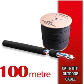 Resim Qport Yüksek Bakır Utp 23Awg 0.58 MM Dış Ortam Cat6 Outdoor Kablo 100 Metre 