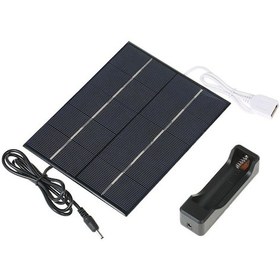 Resim 3.5w 5v Polikristal Silikon Güneş Paneli Güneş Hücresi Güç Şarj Aygıtı Usb Portu 18650 Pil Şarjı 