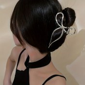 Resim 1pc Minimalist Alüminyum Saç Tıraş, Büyük Boş Köpekbalığı Saç Kavrama, Dayanıklı Renk Moda Saç Aksesuarı, Kadınlar için, Sevgililer Günü Hediyesi için Mükemmel 