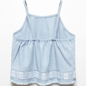 Resim MANGO Kids İşlemeli saçaklı bluz 