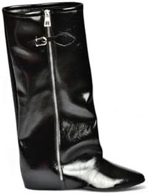 Resim fox SHOES V380526460 Rustik Düz n Fermuar Detaylı Kadın Çizme 