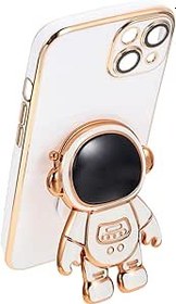 Resim Uonlytech Astronot Cep Telefonu Tutacağı Cep Telefonu Kılıfı Darbeye Dayanıklı Telefon Kılıfı Astronot Telefon Kabuğu Telefon Rafı Telefon Süsü Düşme Önleyici Dekoratif Kabuk Tpu Beyaz 
