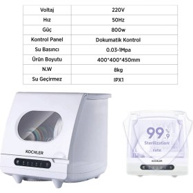 Resim Kochler Kompakt Taşınabilir Mini Bulaşık Makinesi - Karavan Bulaşık Makinesi 