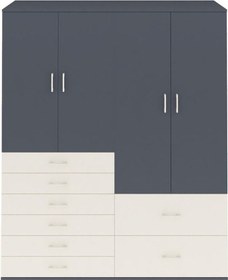 Resim Hyperion Gardrop 7 Raflı 8 Çekmeceli 4 Kapaklı 176x44x221 Antrasit-antrasit/aytaşı Antrasit/aytaşı 