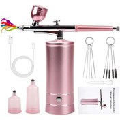 Resim Airbrush Tırnak Kompresörü, Taşınabilir Air Brush Oje Kompresörü, Tırnak Sanatı Kek Boyama El Sanatları Sprey Tabancası Kompresörü 