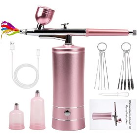 Resim Airbrush Tırnak Kompresörü, Taşınabilir Air Brush Oje Kompresörü, Tırnak Sanatı Kek Boyama El Sanatları Sprey Tabancası Kompresörü 